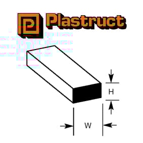 Plastruct 90779 (MS-1025P) Rectangular 2.5x6.4mm 10pc