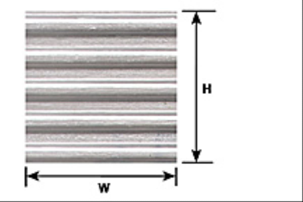 Plastruct 91521 (PS-26P) 0.5mm Styrene Sheet Corrugated 275x175mm 1:24 2pc
