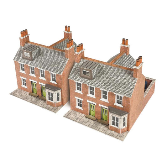 Metcalfe PN103 Terrace Houses x2 Red Brick Building N Gauge Kit