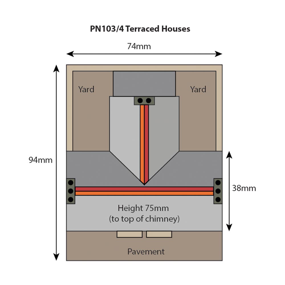 Metcalfe PN104 Terrace Houses x2 Stone N Gauge Kit