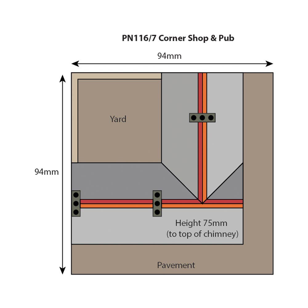 Metcalfe PN117 Corner Shop & Pub Stone Buildings N Gauge Kit