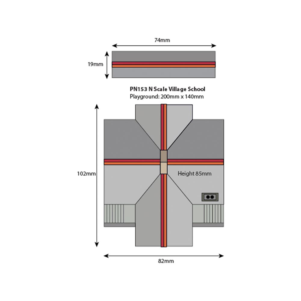 Metcalfe PN153 Village School Building & Playground N Gauge Kit