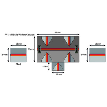 Metcalfe PN155 Workers Cottages Stone Buildings x2 N Gauge Kit