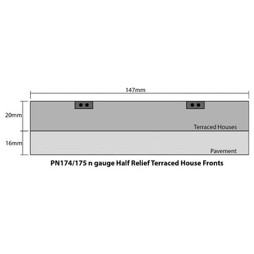 Metcalfe PN175 Low Relief Terraced House Fronts Stone N Gauge Kit