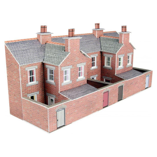 Metcalfe PN176 Low Relief Terraced House Backs Red Brick N Gauge Kit