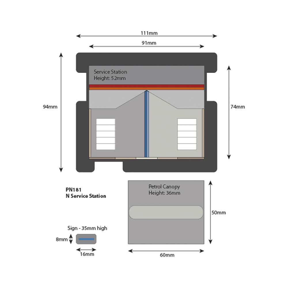 Metcalfe PN181 Service Station Building N Gauge Kit