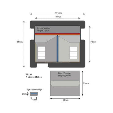 Metcalfe PN181 Service Station Building N Gauge Kit