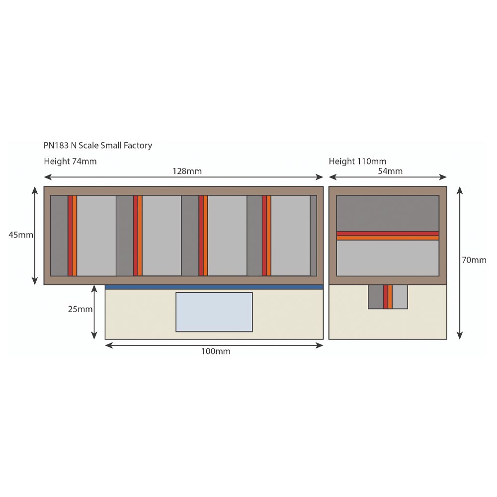 Metcalfe PN183 Small Factory Industrial Brick Building N Gauge Kit