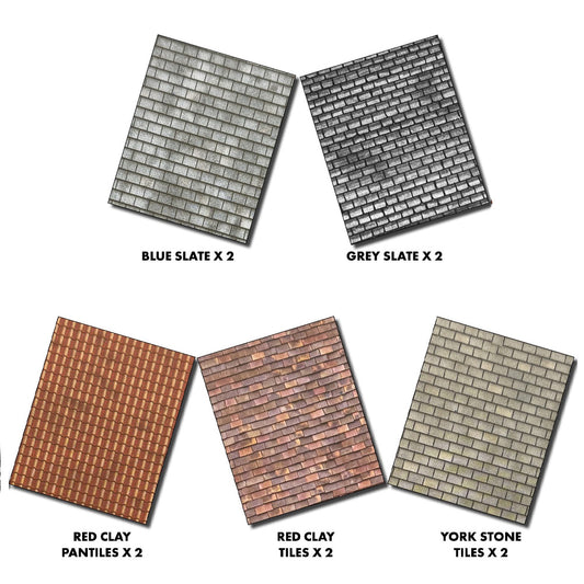 Metcalfe PN905 Assorted Roofing Tiles N Gauge Card Sheets