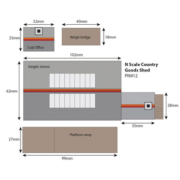 Metcalfe PN961 Country Goods Shed N Gauge Kit