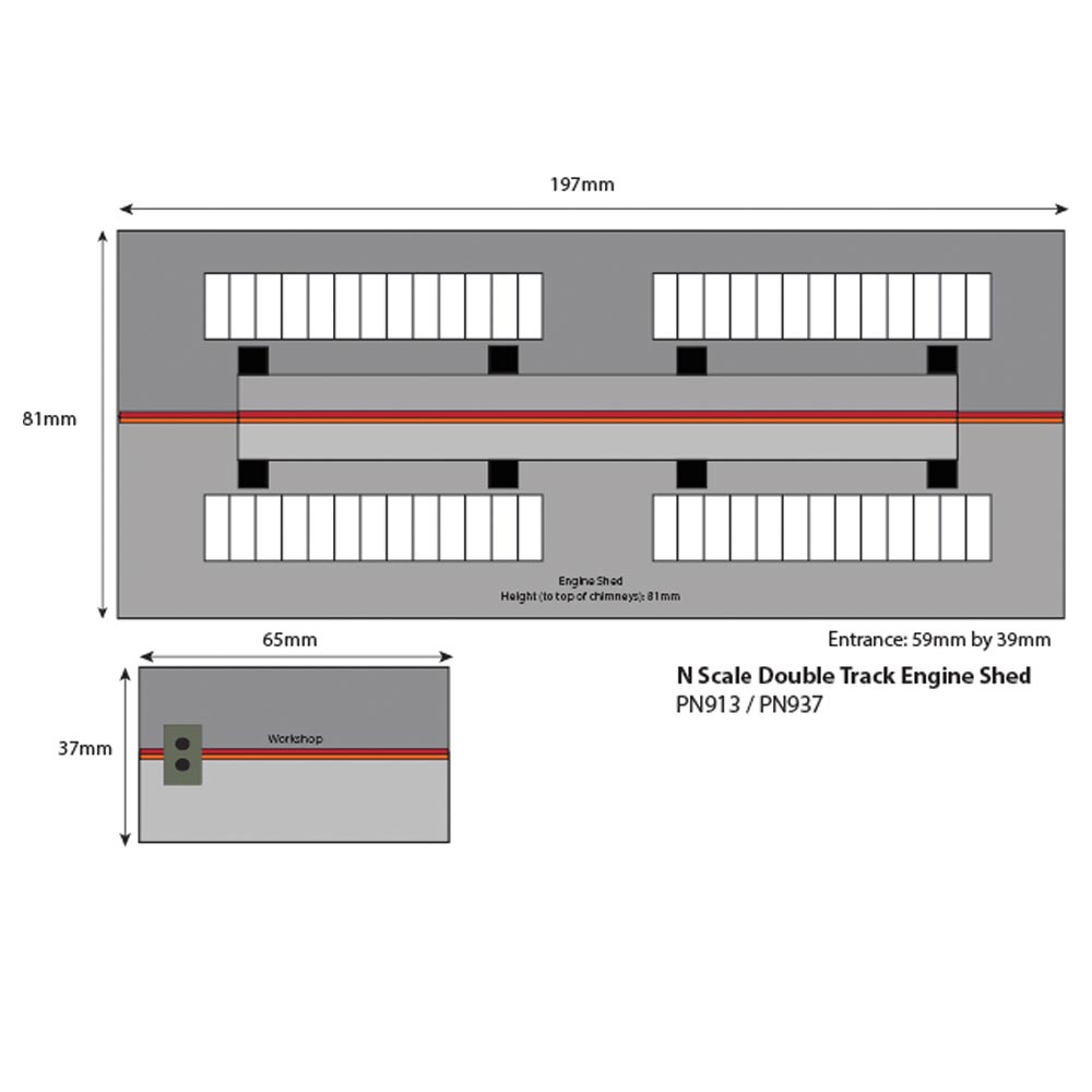 Metcalfe PN913 Double Track Engine Shed Building N Gauge Kit