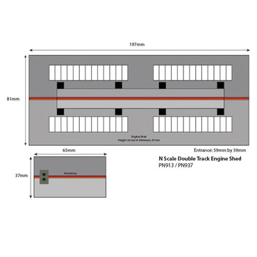 Metcalfe PN937 Settle/Carlisle Double Track Engine Shed Building N Gauge Kit