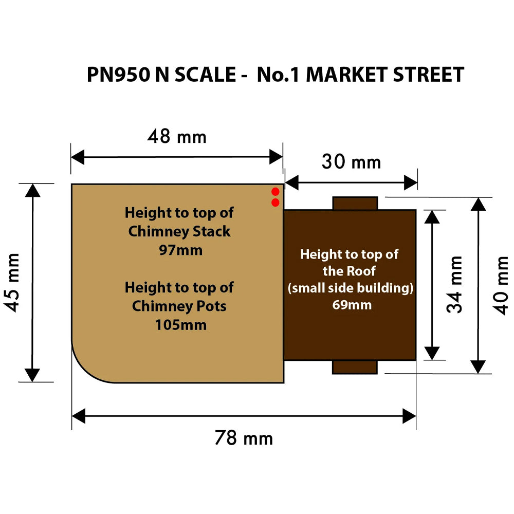 Metcalfe PN950 No.1 Market Street Shop Building N Gauge Kit