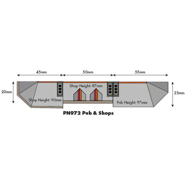 Metcalfe PN972 Low Relief Pub & Shops N Gauge Kit