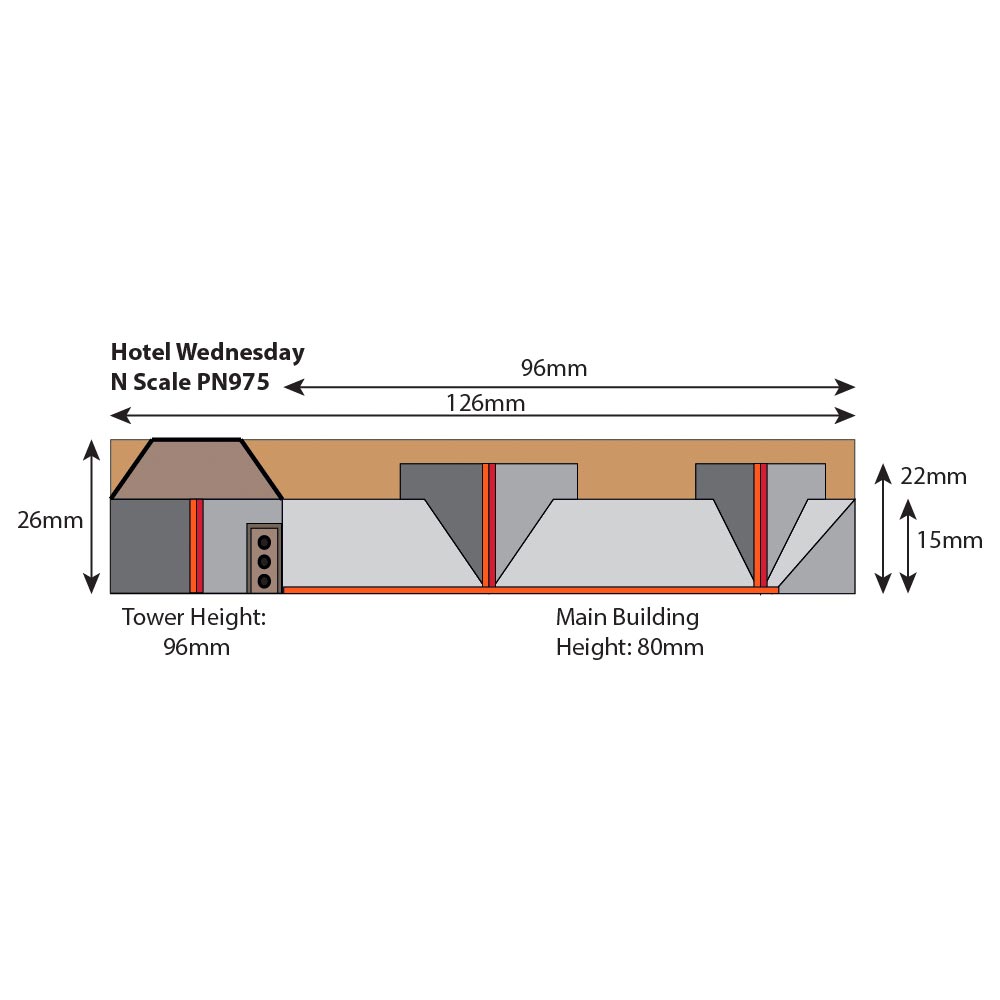 Metcalfe PN975 Hotel Wednesday Tudor Style Building N Gauge Card Kit
