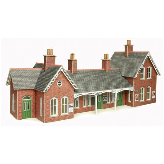 Metcalfe PO237 Country Station Red Brick Railway Building OO Gauge Card Kit