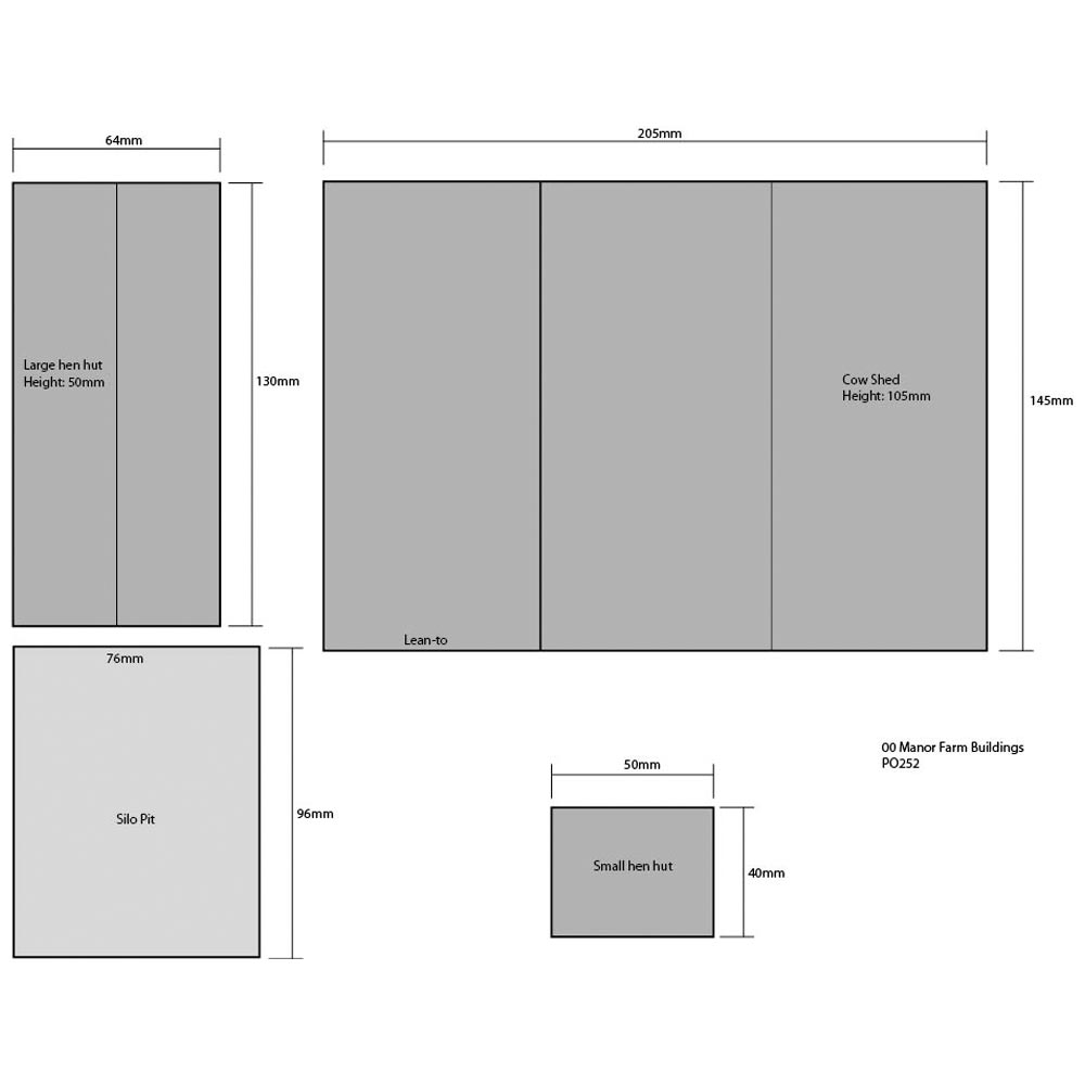Metcalfe PO252 Manor Farm Buildings Barn/Cow Shed OO Gauge Kit