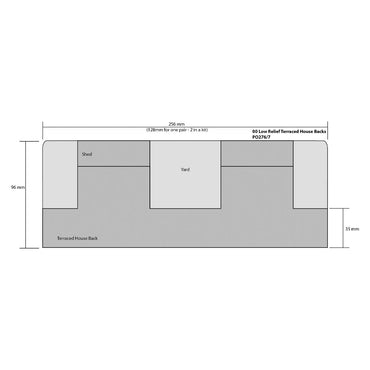 Metcalfe PO277 Low Relief Stone Terraced House Backs OO Gauge Kit