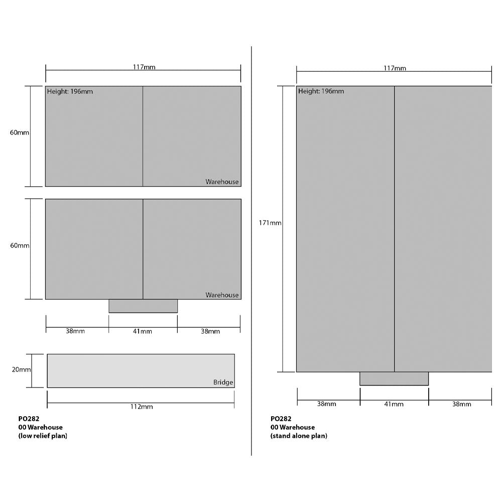 Metcalfe PO282 Warehouse/Red Brick Industrial Factory Building OO Gauge Kit