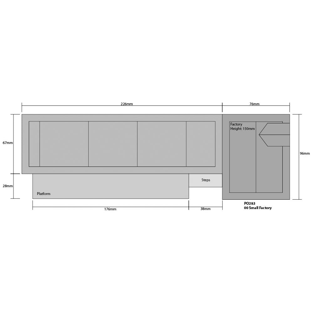 Metcalfe PO283 Small Factory Red Brick Industrial Buildings OO Gauge Card Kit