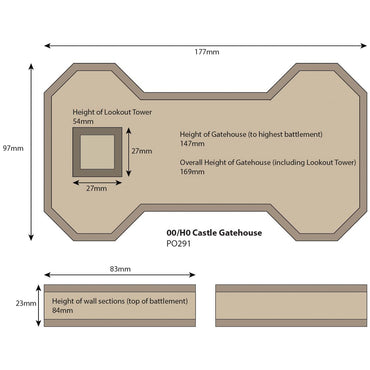 Metcalfe PO291 Castle Gatehouse Building OO Gauge Kit