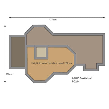 Metcalfe PO294 Castle Hall Stone Building OO Gauge Kit