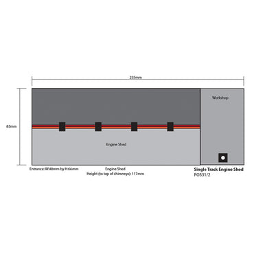 Metcalfe PO331 Red Brick Single Track Engine Shed HO/OO Gauge Kit