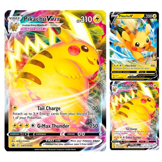 Pokemon TCG Pikachu VMAX SWSH286 Jumbo & Standard w/SWSH285 Pikachu V Bundle