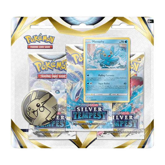 Pokemon TCG: Sword & Shield 12 Silver Tempest 3-Pack Booster Display - Manaphy