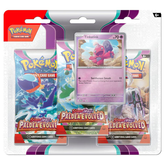 Pokemon TCG: Scarlet & Violet 2: Paldea Evolved - Tinkatink 3-Pack Blister