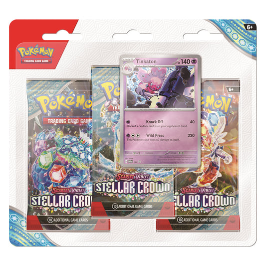 Pokemon TCG: Scarlet & Violet Stellar Crown - Tinkaton 3-Pack Blister