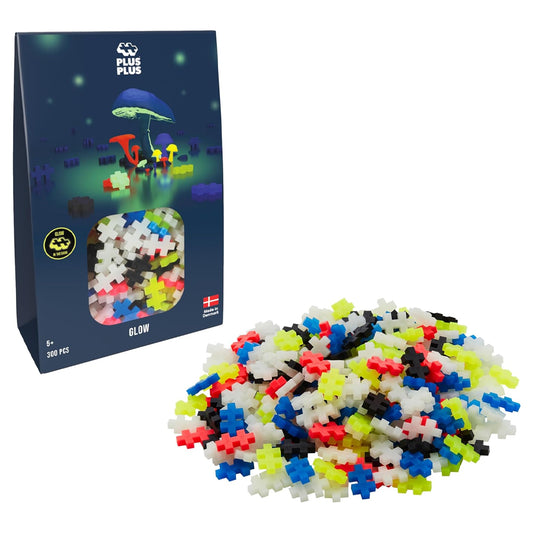 Plus-Plus Glow in the Dark Mix 300pcs Age 5+ Open-Play Pack Building Blocks 3975