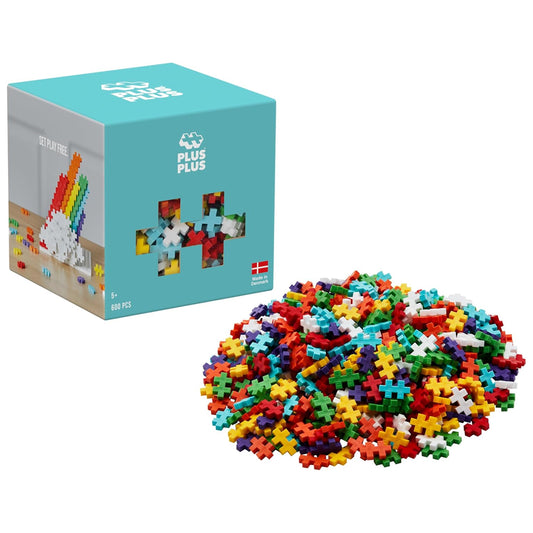 Plus-Plus Rainbow Mix 600pcs Age 5+ Open-Play Pack Building Blocks 3976