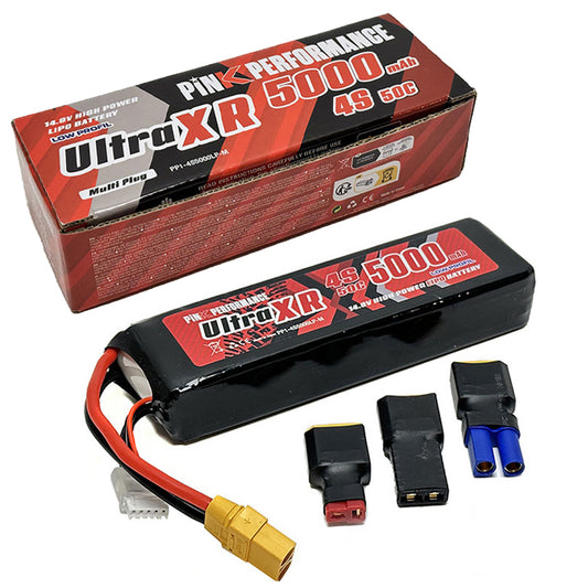 Pink Performance Ultra XR 5000mAh 4S 50C 14.8V Low Profile LiPo RC Battery