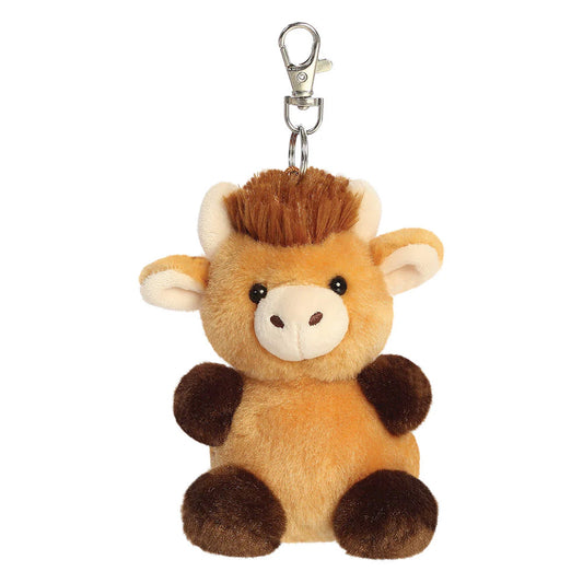 Palm Pals Hubert Highland Cow 4" Clip-On Plush