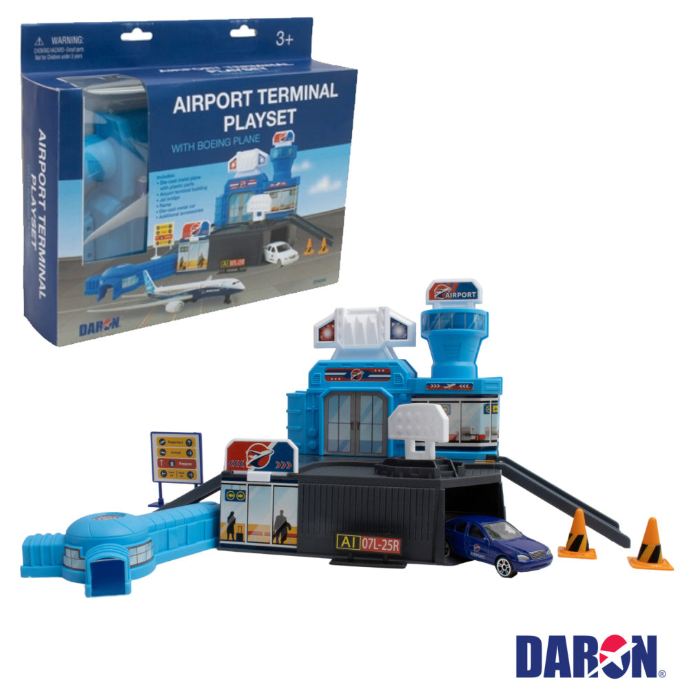 Daron 6295 Airport Terminal Playset w/Boeing Plane Aircraft Toy
