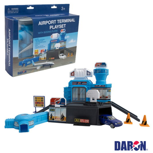 Daron 6295 Airport Terminal Playset w/Boeing Plane Aircraft Toy