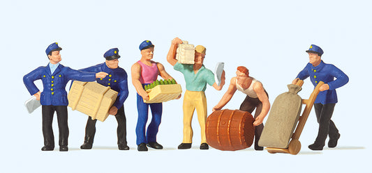 Preiser 10016 Delivery Men with Loads (6) Exclusive Figure Set HO