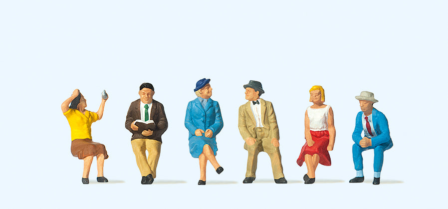 Preiser 10021 People Sitting (6) Exclusive Figure Set HO