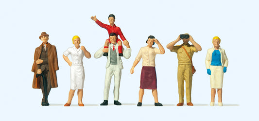 Preiser 10026 Standing Spectators (6) Exclusive Figure Set HO