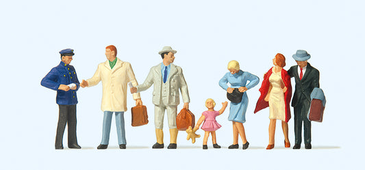 Preiser 10029 Passengers At The Platform Gate (7) Exclusive Figure Set HO