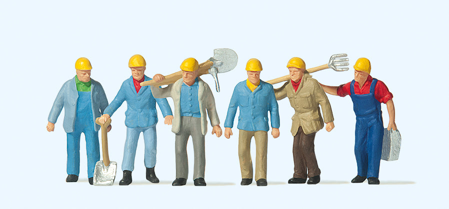 Preiser 10033 Track Workers (6) with Tools Exclusve Figure Set HO