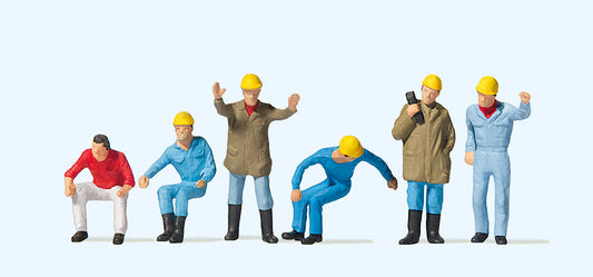 Preiser 10037 Crane Personnel (6) Exclusive Figure Set HO