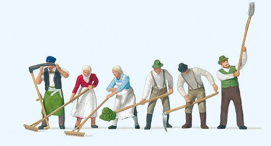 Preiser 10045 Hay Harvesters (6) Exclusive Figure Set HO