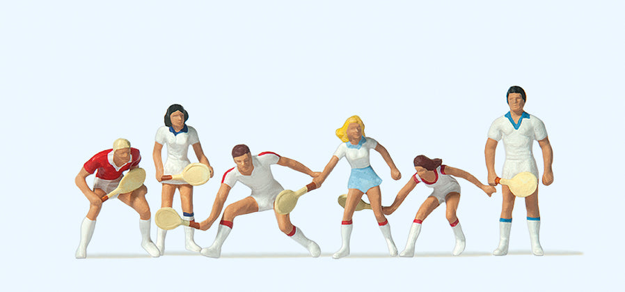 Preiser 10078 Tennis Players (6) Exclusive Figure Set HO