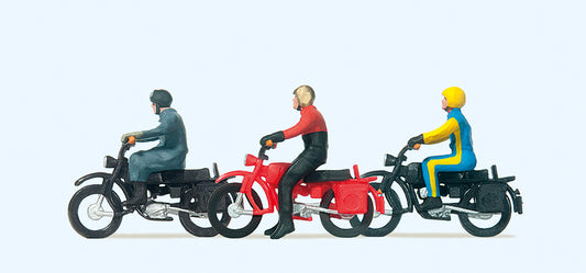 Preiser 10081 Motorcyclists (3) Exclusive Figure Set HO