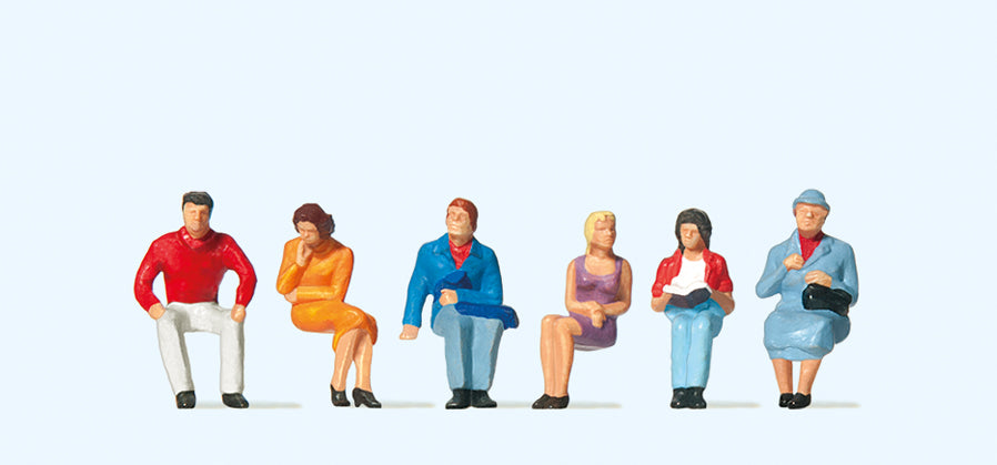 Preiser 10095 Sitting People (6) Exclusive Figure Set HO
