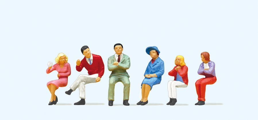 Preiser 10096 Sitting People (6) Exclusive Figure Set HO