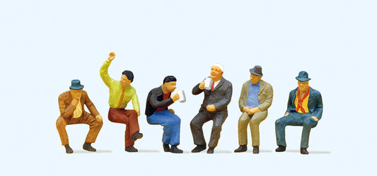 Preiser 10097 Sitting People (6) Exclusive Figure Set HO