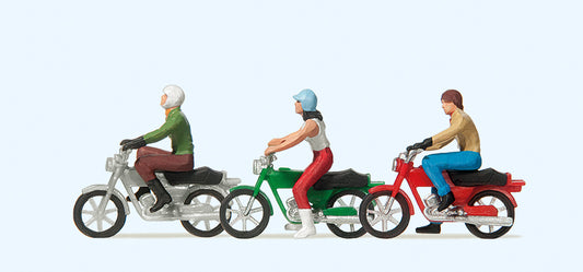 Preiser 10126 Young Motorcyclists (3) Exclusive Figure Set HO